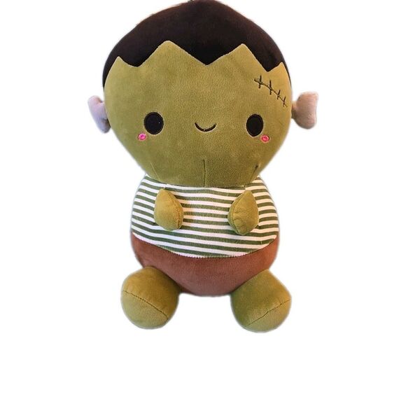 Smoochy Pals Plush Baby Frankenstein 13" Long Plush Huggable Green Halloween Toy - Picture 1 of 9